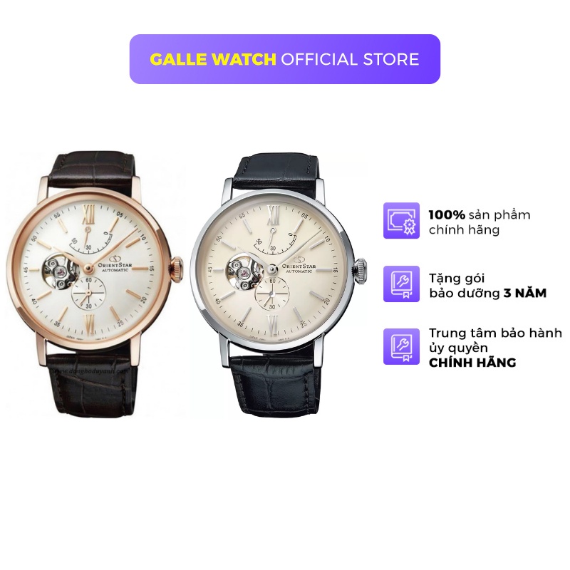 Đồng hồ cơ nam Orient Star Watch Classic Skeleton RE-AV000 thiết kế lộ máy tích cót 50 tiếng dây da đeo tay chính hãng