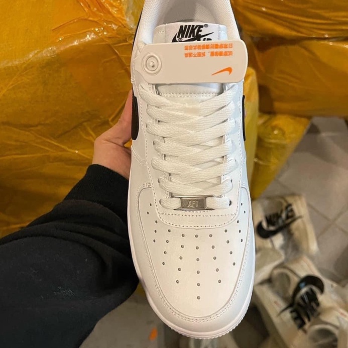 Giày Nike Air Force 1 AF1 Trắng Vệt Đen Thể Thao Nam Nữ Cổ Thấp Đế Bằng Full Box G2492 Garen Sneaker