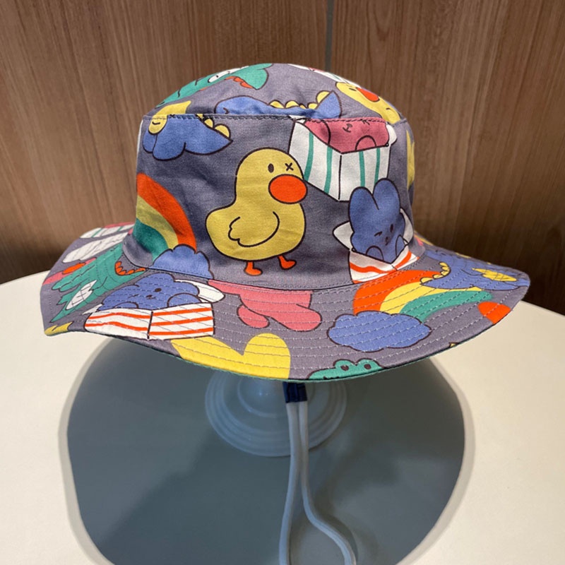 Mũ Tai Bèo Chống Nắng Tia UV Thoáng Khí Họa Tiết Hoạt Hình Dễ Thương Cho Bé