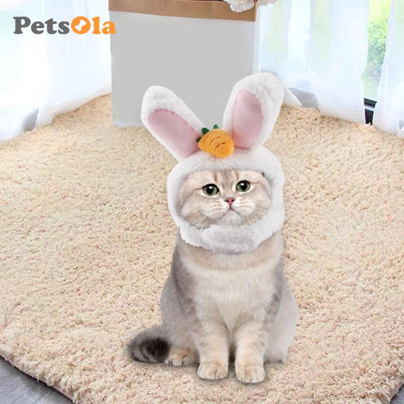 Băng đô tai thỏ PETSOLA giữ ấm hóa trang Giáng sinh cho thú cưng
