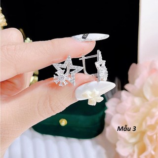 Bông tai bạc thời trang khoá bấm chất liệu bạc s925 MS079a