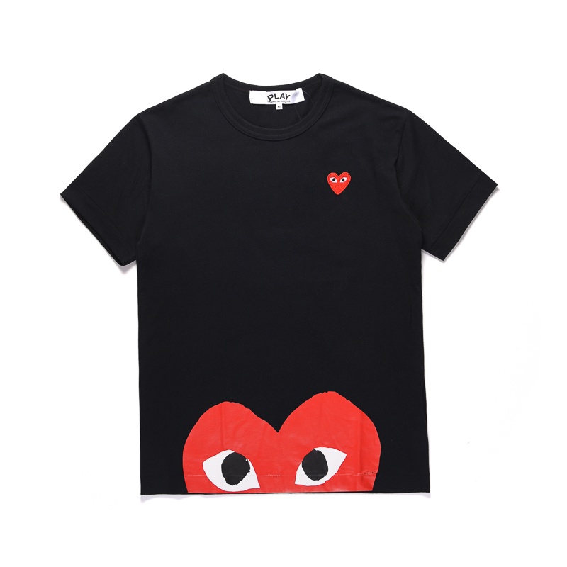 Áo Thun cotton Tay Ngắn In Hình Đôi Mắt Và Chữ PLAY Rei Kawakubo Cá Tính Hợp Thời Trang Cho Nam Và Nữ