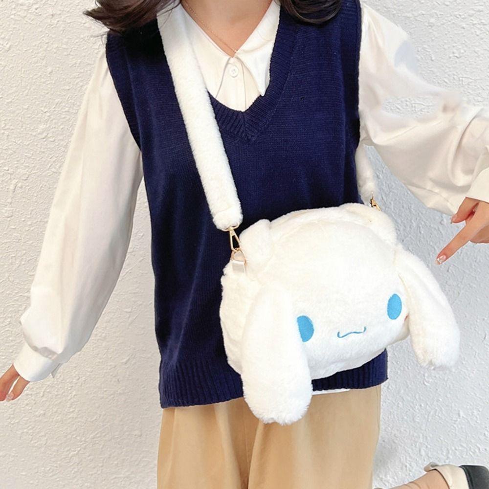 Túi Đeo Chéo Hình Chó / Mèo Nhồi Bông Dễ Thương Cho Bé Gái