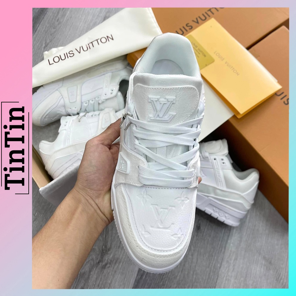 Giày LV Louis Vuitton Trainer Trắng, Giày Sneaker LV Thể Thao Hot Trend