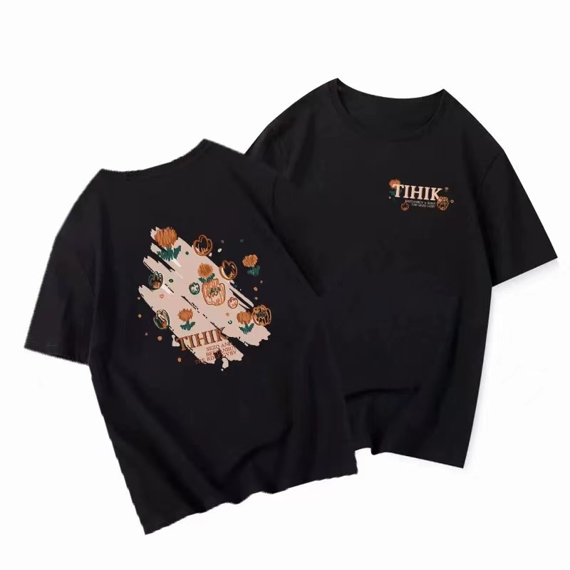 ZHELIHANGFEI Áo Thun Tay Ngắn Form Rộng Họa Tiết In Theo Phong Cách Hàn Quốc Dễ Phối Đồ