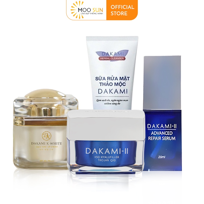  Kem Dakami ii 30g + Kem Dakami K-White 30g + Serum dakami ii 20ml + Sữa rửa mặt Dakami 100ml