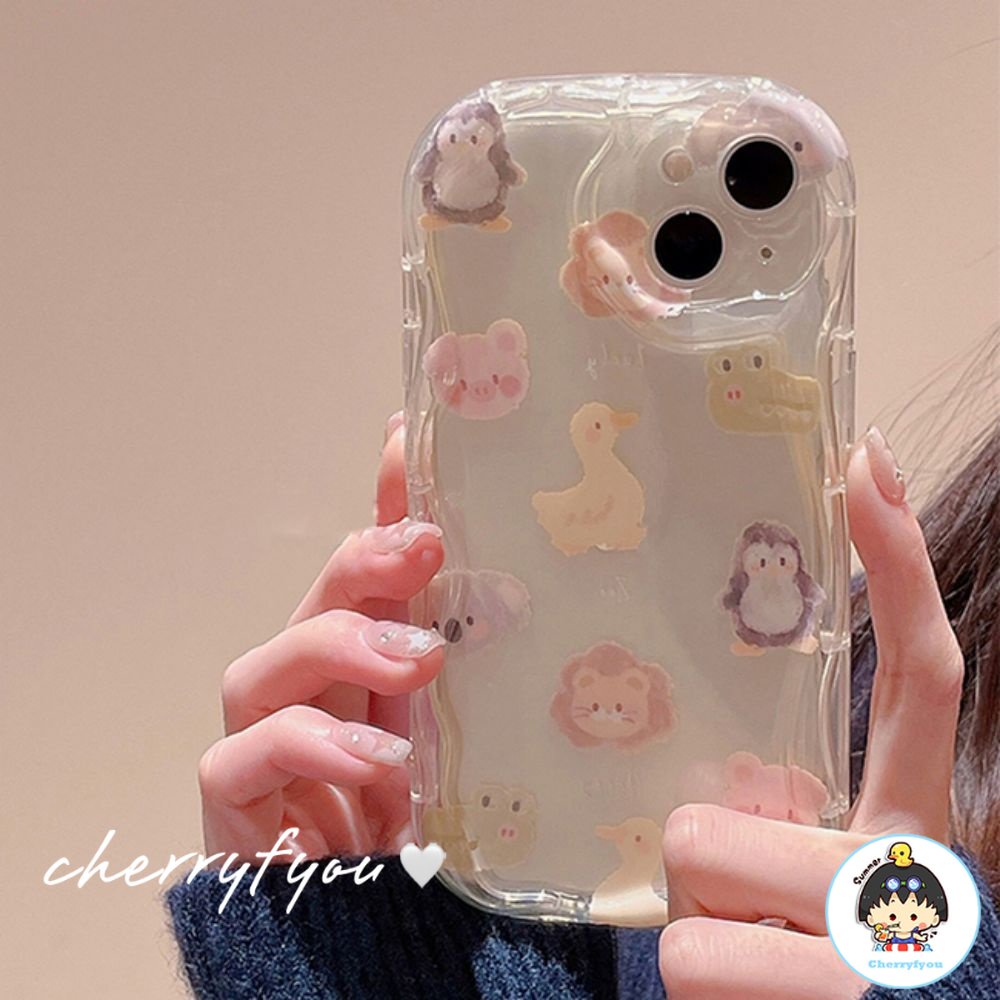 Ốp Điện Thoại TPU Mềm Trong Suốt Họa Tiết Động Vật Hoạt Hình Dễ Thương Chống Sốc / Dấu Vân Tay Cho IPhone 11 12 13 14 Pro Max