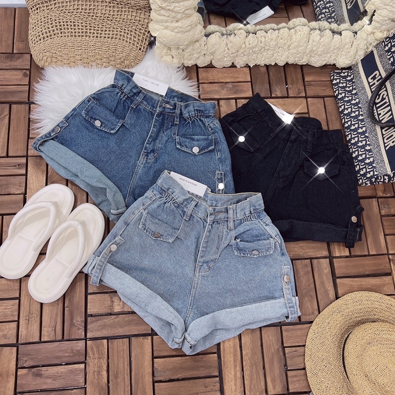 HM2T's Jeans -quần short jeans lưng cao lật lai sang chảnh