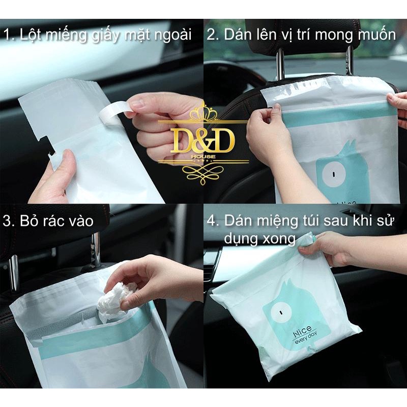 Túi rác có keo dán tiện dụng cho xe hơi, ô tô