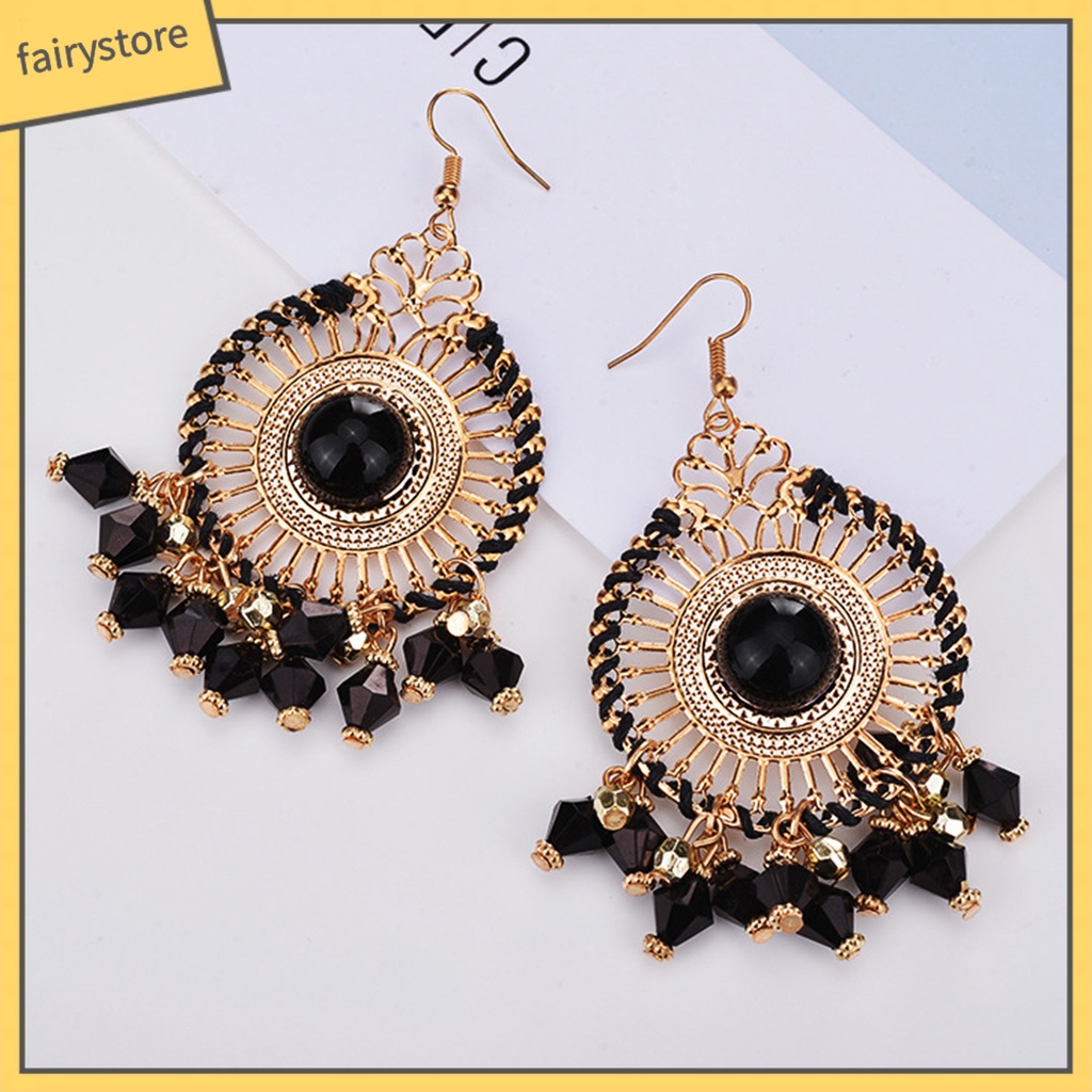 1 Đôi Bông Tai Tua Rua Nhiều Màu Phong Cách Bohemia