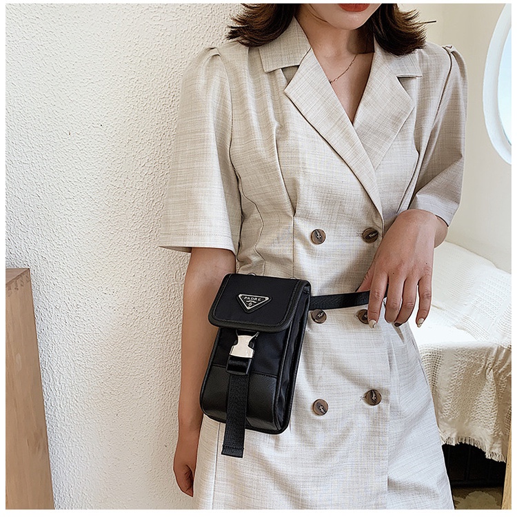 Túi Đeo Chéo Ngực Đa Năng Màu Đen Bằng Nylon Phong Cách Retro Mới 2023 Dành Cho Bạn Nữ