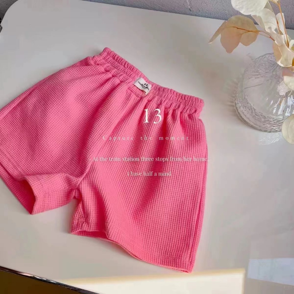 Quần Short Thể Thao Cotton Dáng Rộng Màu Trơn Thời Trang Mùa Hè Cho Bé Trai Và Gái Màu Sắc