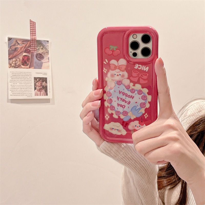 Ốp Điện Thoại TPU Silicone Trong Suốt Chống Sốc In Hình Thỏ Cho IPhone 14 13 11 12 Pro XS Max X XR 7 8 Plus