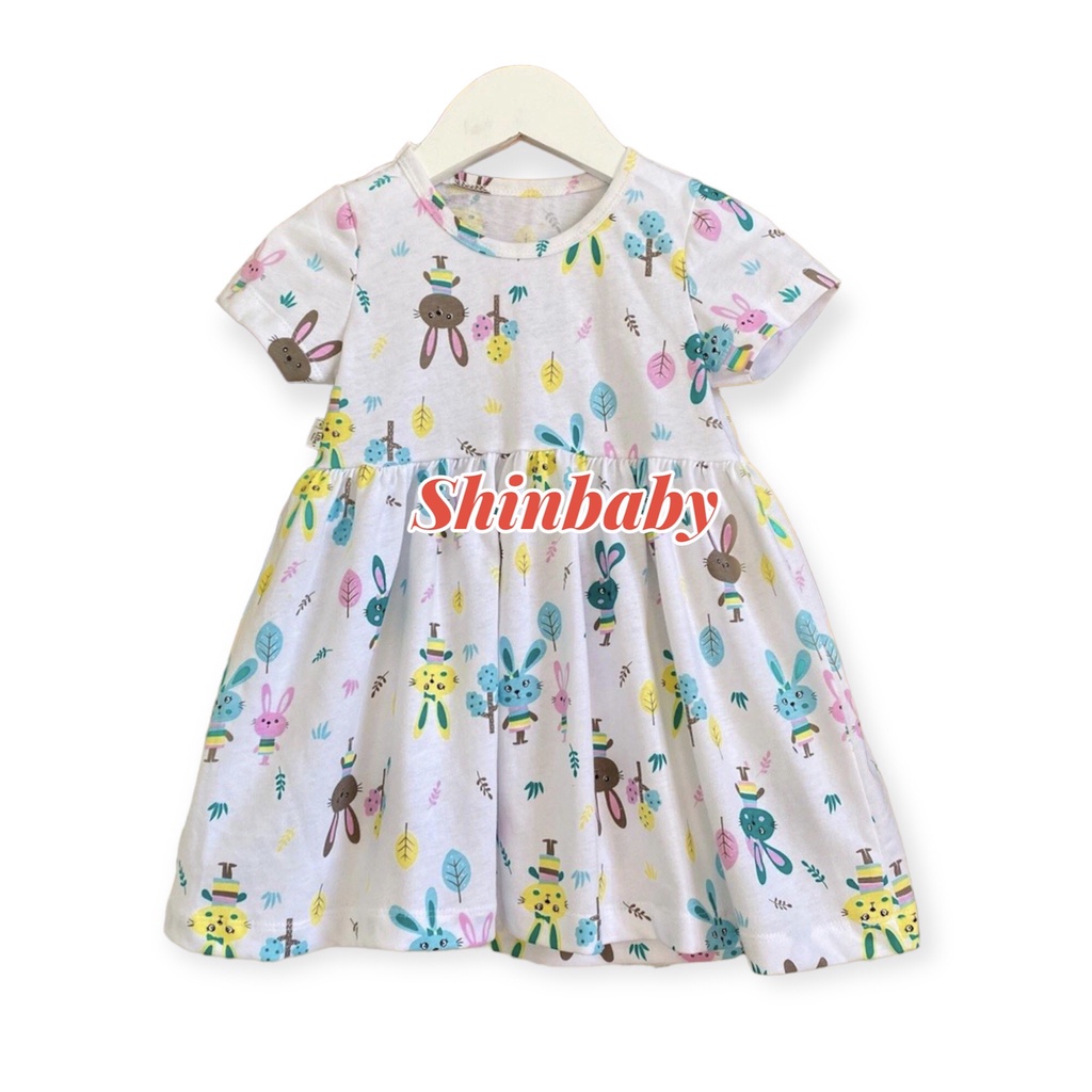 Set 5 váy đầm cộc tay cotton xuất xịn nhiều họa tiết dễ thương mềm mát mùa hè cho bé gái
