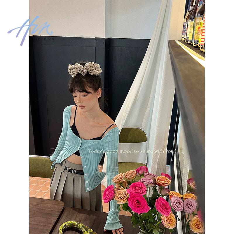 Áo Cardigan Dệt Kim Cổ Vuông Dáng Ôm Thời Trang Mùa Thu 2022 Cho Nữ