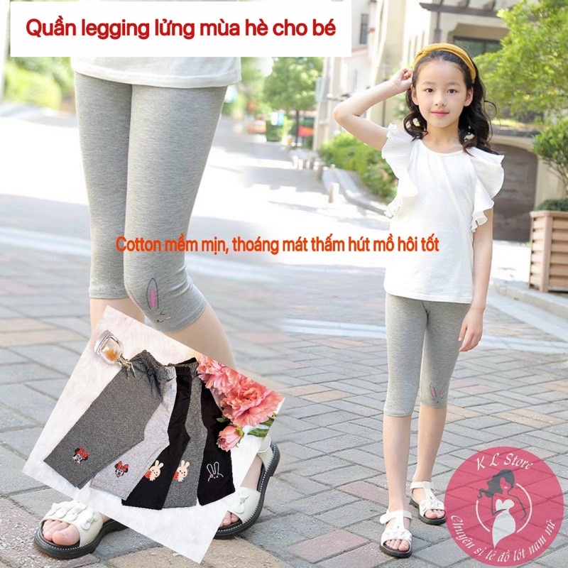 Quần legging lửng cho bé gái (12-36kg) 100cotton mềm mịn thoáng mát TE14
