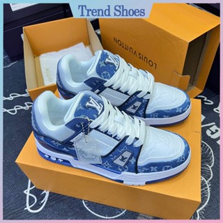 Giày LV Louis Vuitton Trainer Xanh Than, Giày Thể Thao LV Full Bill+Box