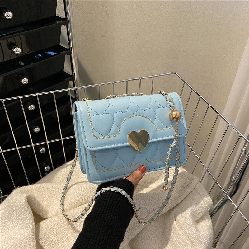 Túi Đeo Vai Phối Dây Xích Thiết Kế Đơn Giản Thời Trang Cho Nữ