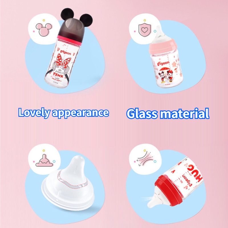 DISNEY Bình Sữa Pigeon Minnie Thiết Kế Chất Lượng Cao Cho Bé