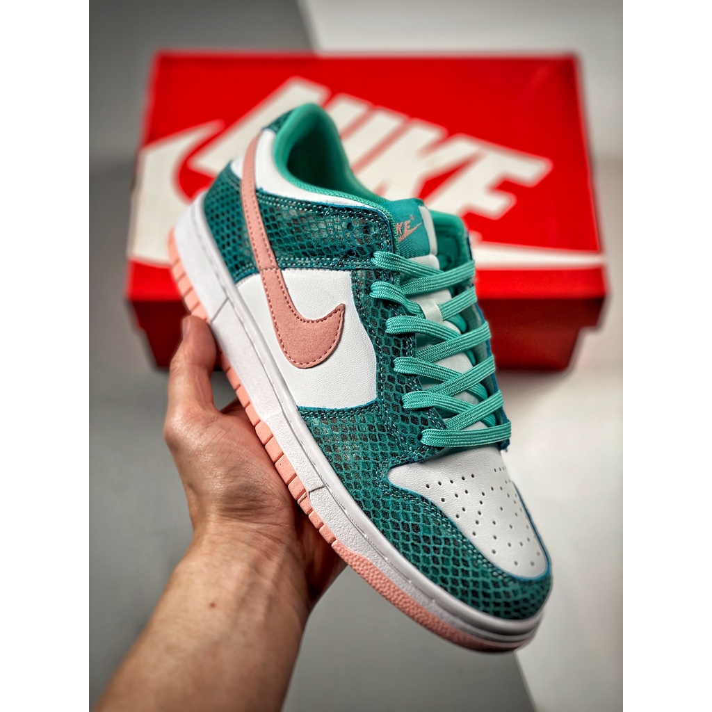 Giày Thể Thao Cổ Thấp Họa Tiết Da Rắn Màu Trắng Và Xanh Lá Unisex Size: 36-46