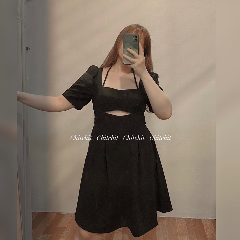 Đầm đen dây yếm - Bigsize by Chitchit