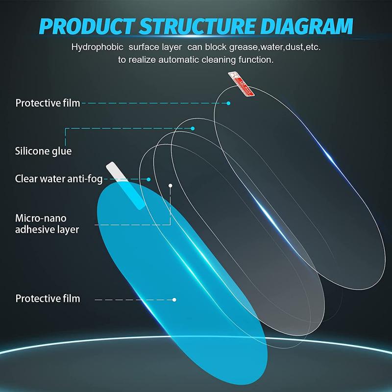 Set 2 miếng dán gương chiếu hậu xe hơi HDOORLINK chống thấm nước chống nhòe đảm bảo an toàn lái xe tiện lợi