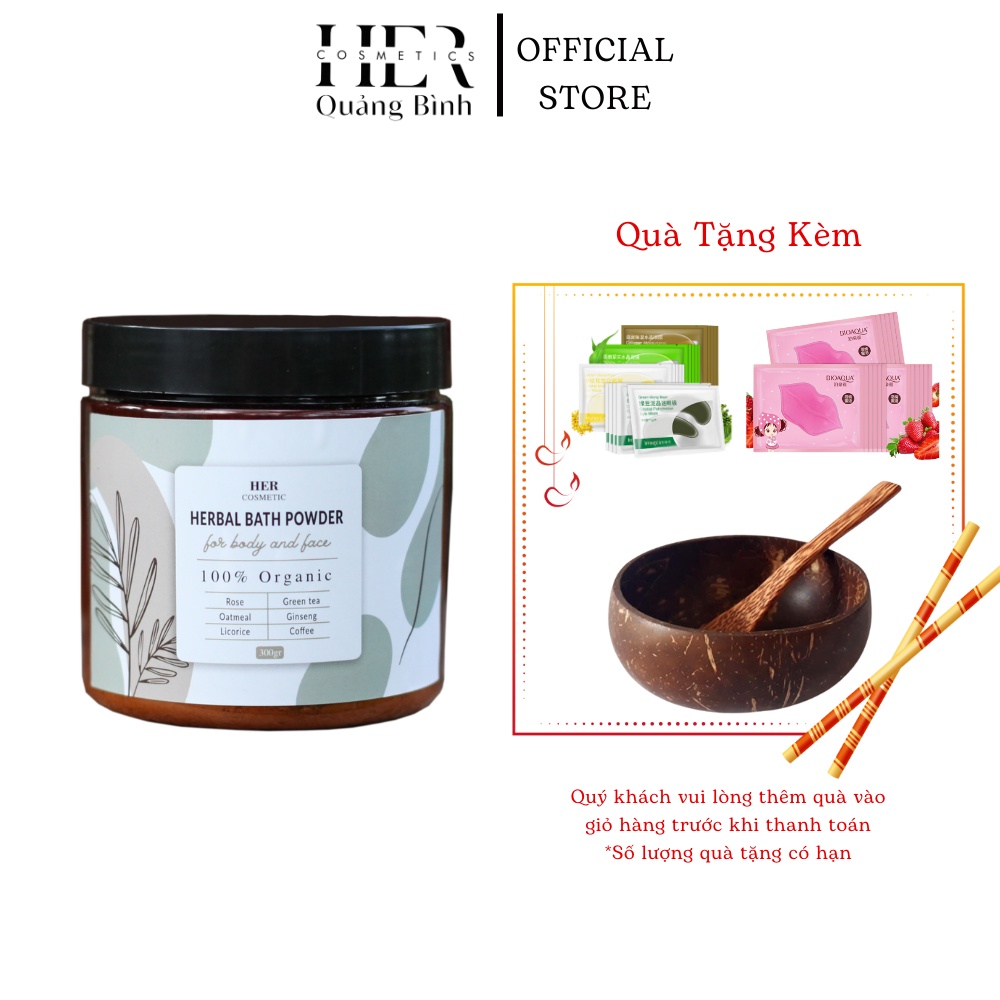 Bột Tắm Trắng Thuốc Bắc Thảo Mộc Trắng Da Toàn Thân Chuẩn Spa Dạng Hủ 300gr - HERBAL BATH POWDER