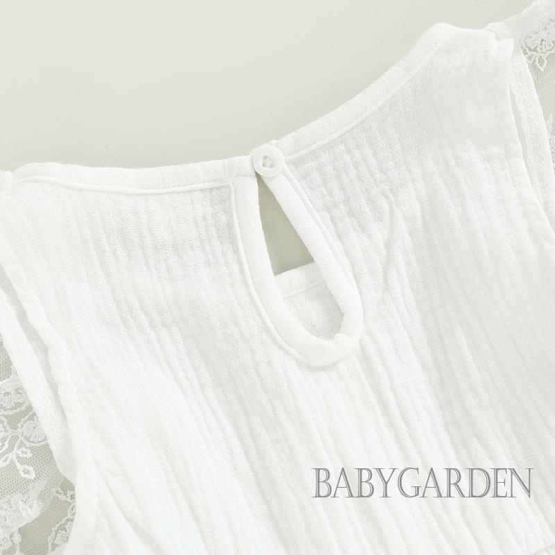 Đầm Chữ A Sát Nách Cổ Tròn Phối Ren Và Nơ Thời Trang Mùa Hè Cho Bé Gái 0-24 Tháng Tuổi