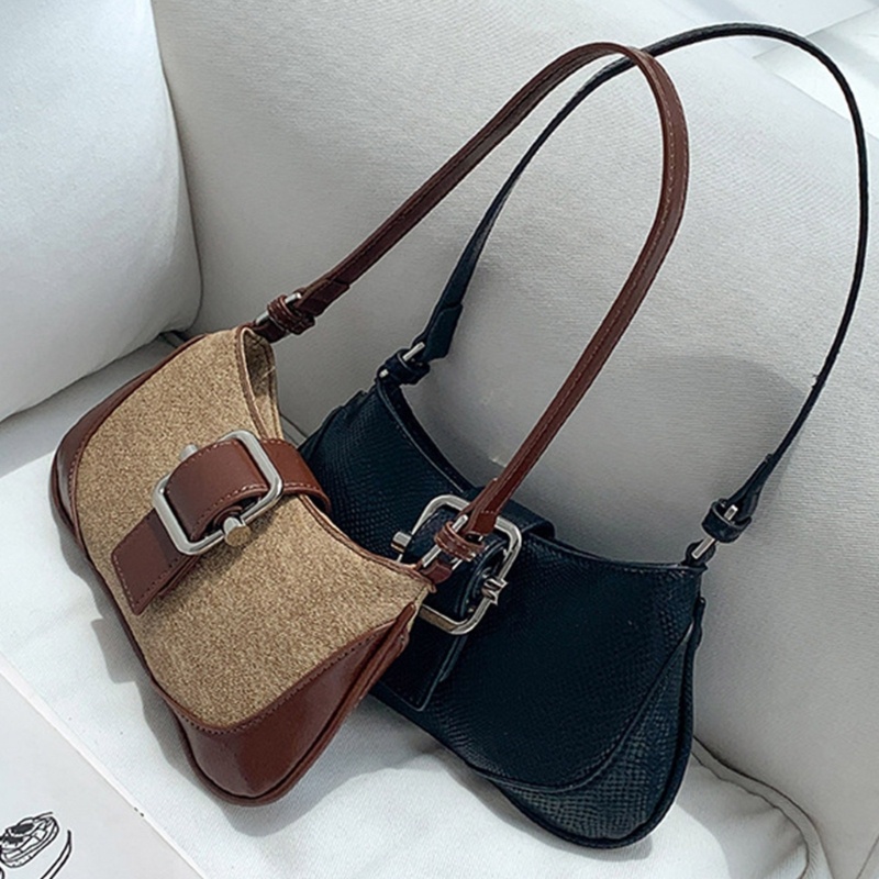 Túi Xách Da PU Đeo Dưới Cánh Tay Phong Cách Vintage Cho Nữ