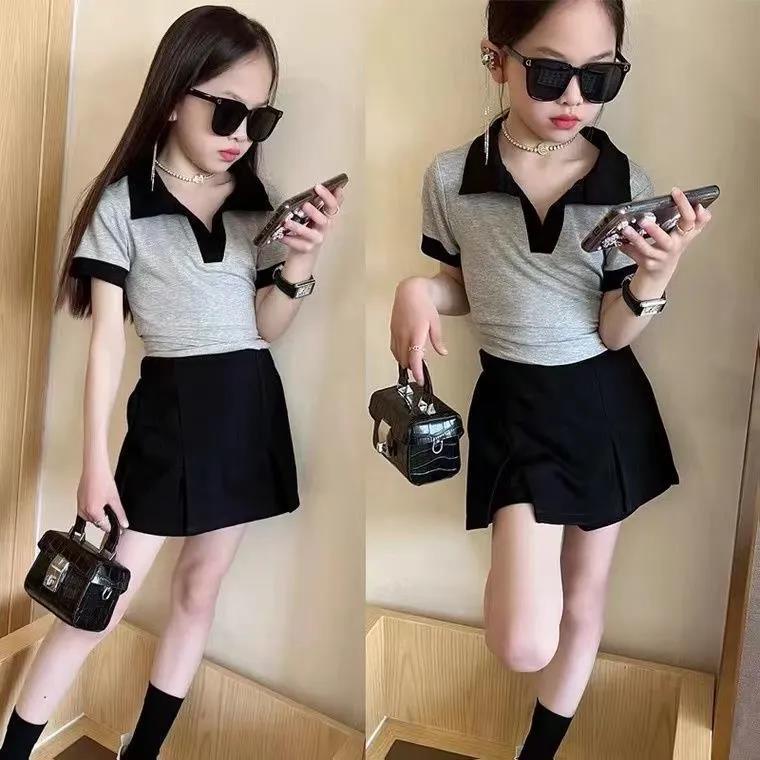 Set Áo polo + Chân Váy Ngắn Phong Cách Hàn Quốc Thời Trang Mùa Hè Mới Cho Nữ