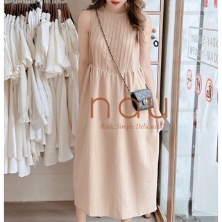 Đầm suông phối xếp li 6 màu