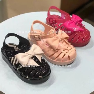 Giày Sandal Jelly Đế Mềm Đính Nơ Phong Cách Melissa Cho Bé