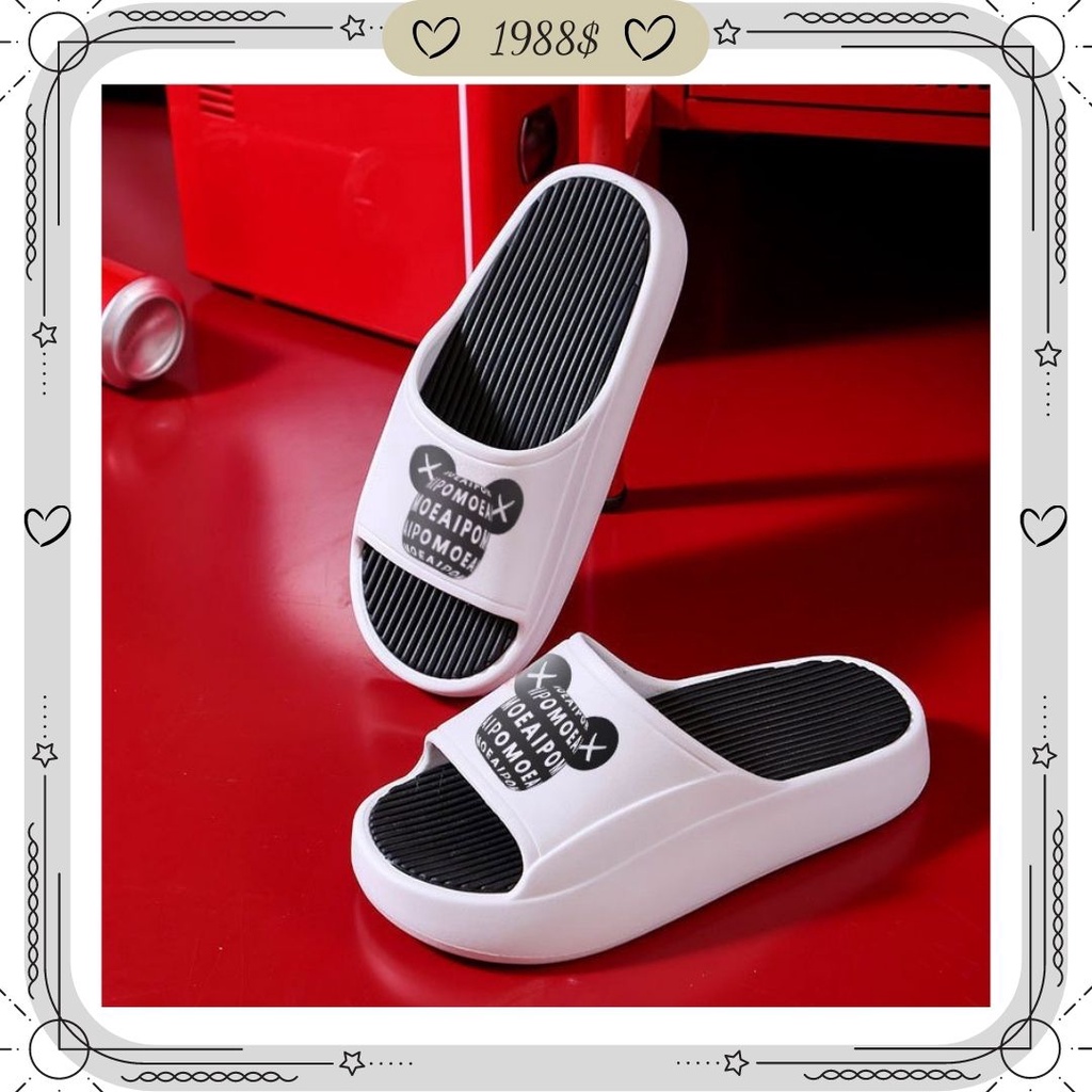 Dép Bánh Mì Gấu Cute Nam Nữ, Dép Đế Bánh Mì Hàng Loại 1 Cao 5cm