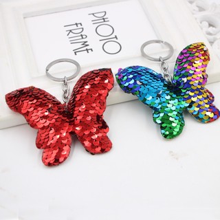 Móc Khóa Hình Bướm Đính Sequin Lấp Lánh Thời Trang