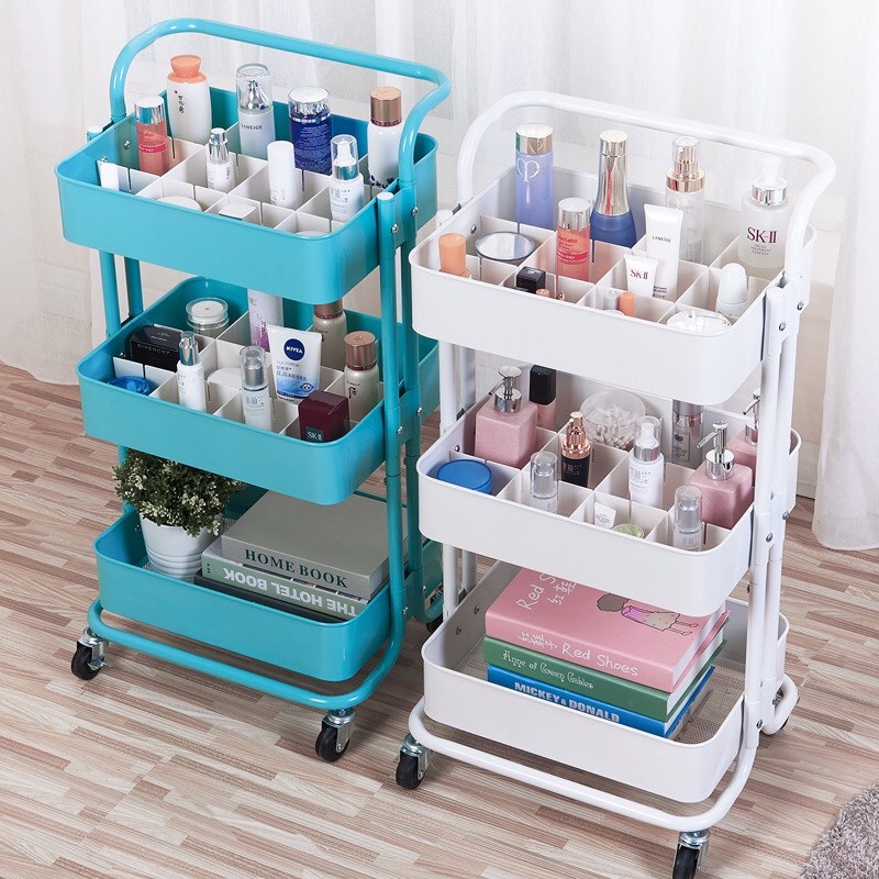 Kệ Bỉm Sữa, Xe Đẩy Spa, Kệ Nhựa 3 Tầng đa năng có bánh Nhựa ABS