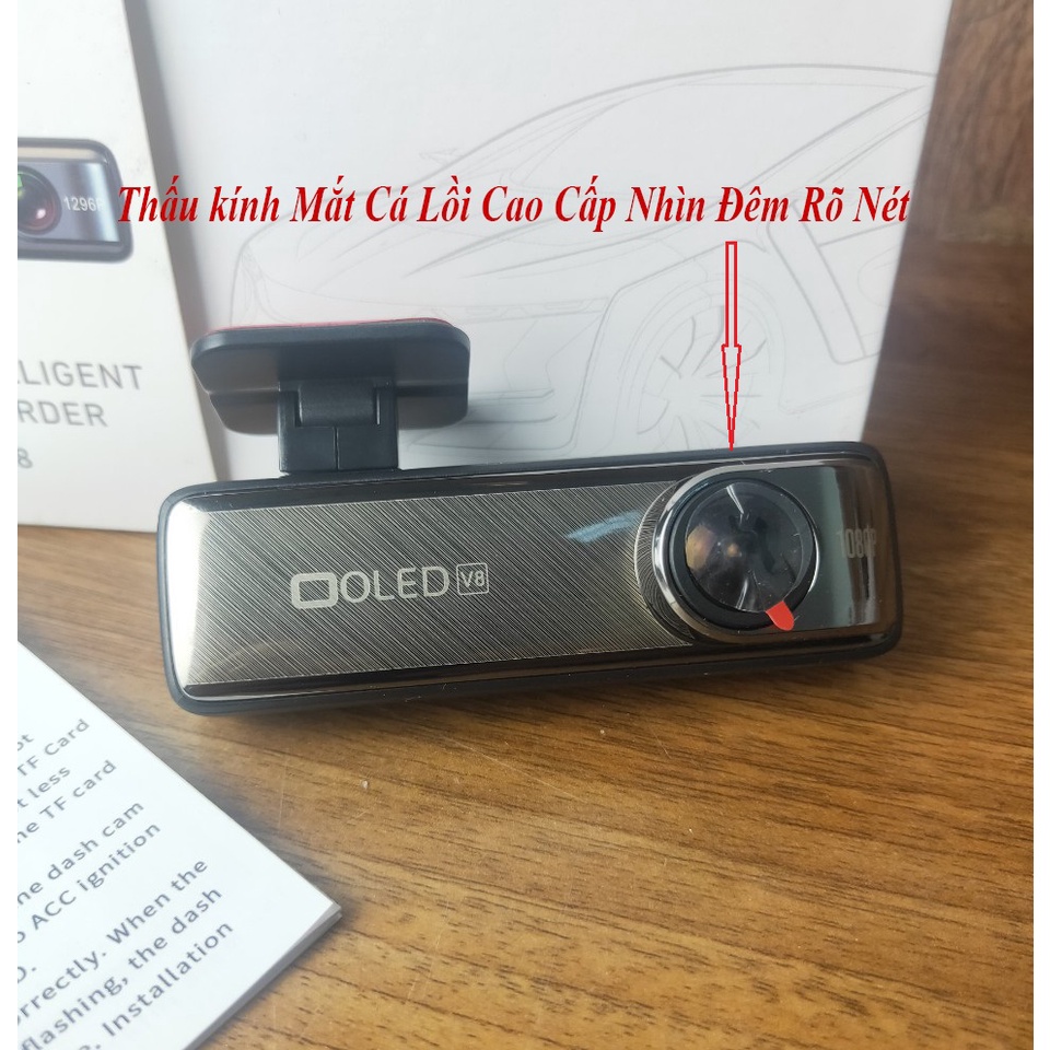 Camera hành trình OLED V8 FullHD 1080p có cảnh báo va chạm lấn làn - Xem Video Trên Điện Thoại Và Màn Hình ANDROID