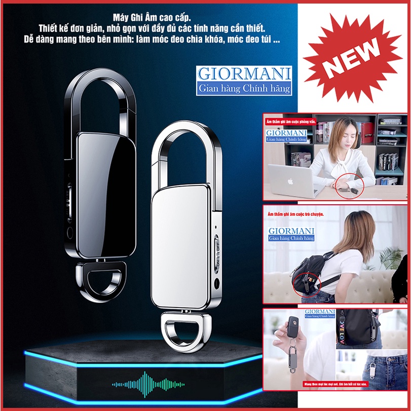 Máy ghi âm mini nguỵ trangg hình móc khóa Shincom - Hàng cao cấp GIORMANI