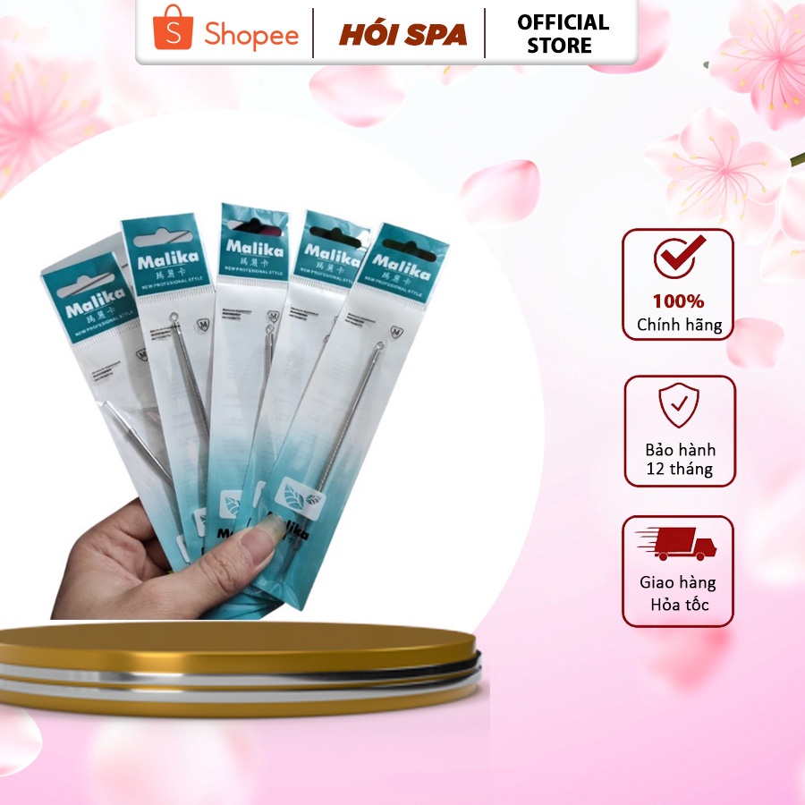 (Sale) Que Nặn Mụn Xịn, Malika 2 Đầu Nhọn Và Tròn Cây Lấy Mụn 2 Chính Hãng,