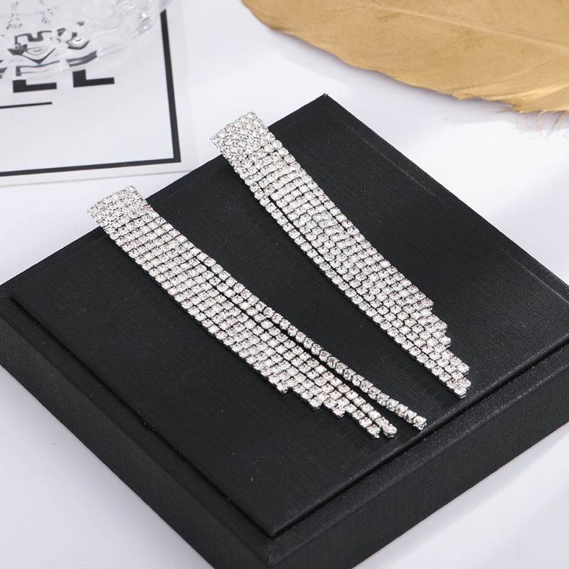 Bông Tai Dạng Chuỗi Tua Rua Toàn Diện Phong Cách Âu Mỹ Đơn Giản