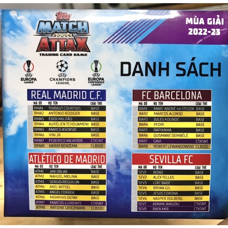 MỚI - BST Thẻ in Match Attax La Liga Santander 22/23 phiên bản Việt hoá