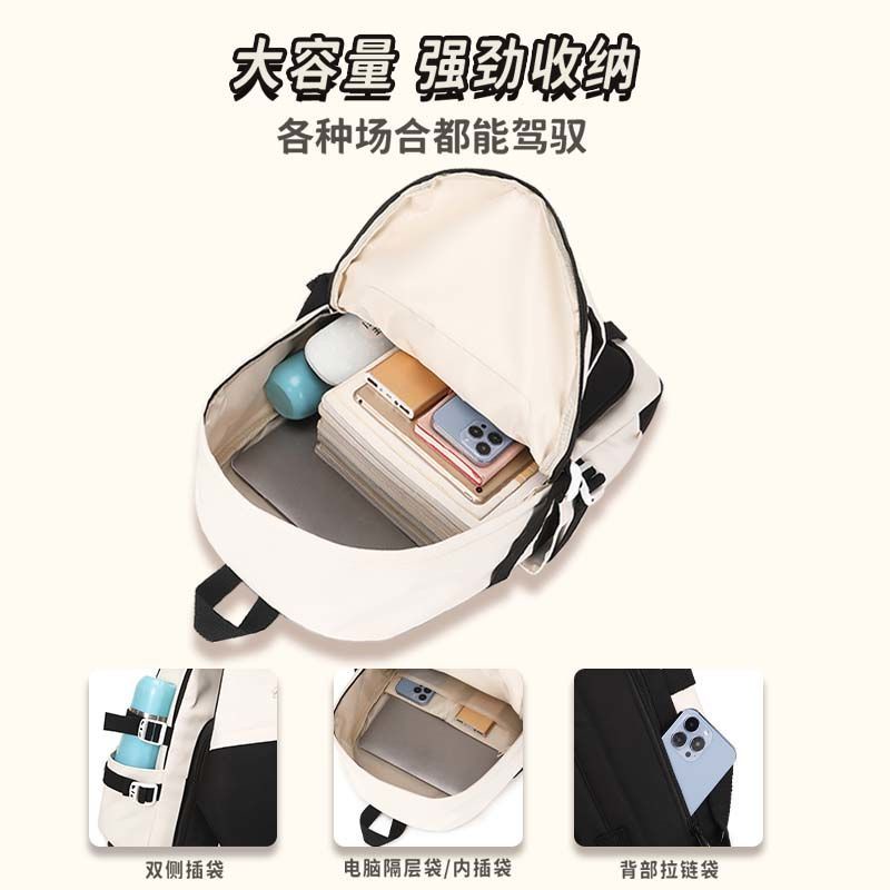 Genshin Impact Raiden Shogun anime co-branded peripheral school bags for third to sixth grade men and women junior and senior high school large capacity shoulder bags trendy and versatile