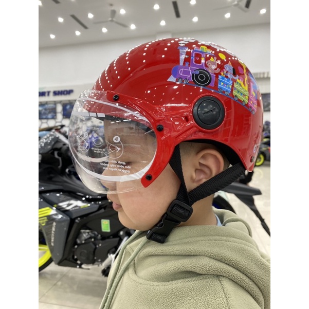Mũ bảo hiểm trẻ em hình dễ thương Honda chính hãng đỏ xinh