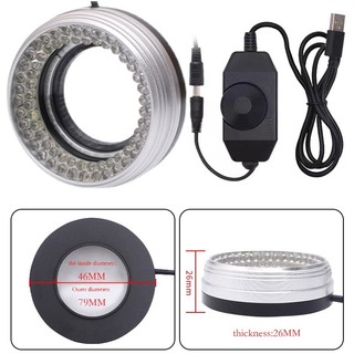 72Lamp Beads Diameter 50MM Ring Adjustable Brightness LED Light for Industrial Stereo Microscope Lab Soldering