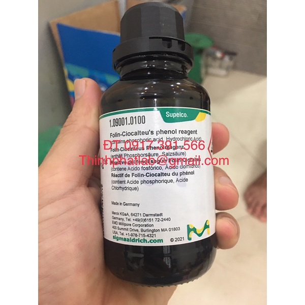 Thuốc thử Folin Ciocalteu phenol reagent, chai 100ml, Merck Đưc