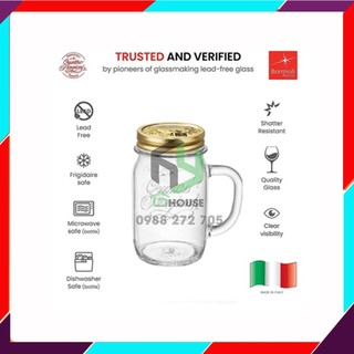 Ly thủy tinh có quai đựng nước ép quattro - bormioli rocco - 415ml