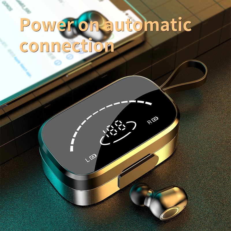 Tai Nghe Không Dây TWS Bluetooth 3500mAh Chống Nước Có Màn Hình LED Kèm Hộp Sạc