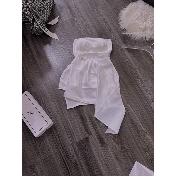 Set Đầm Ống Mút Ngực Body Satin Nhung Tapta Gim Băng Vạt Xéo Đắp Lệch Tà