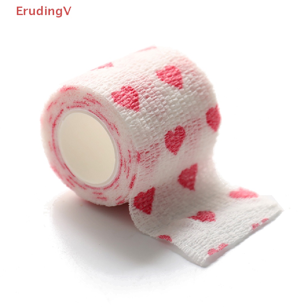 [ErudingV] Vòi Quấn Thể Thao Tự Dính Co Giãn In Hình Trái Tim Màu Trắng