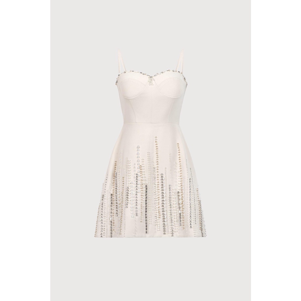 MAVEN - Váy hai dây dáng A đính kết Ryan Beige Dress