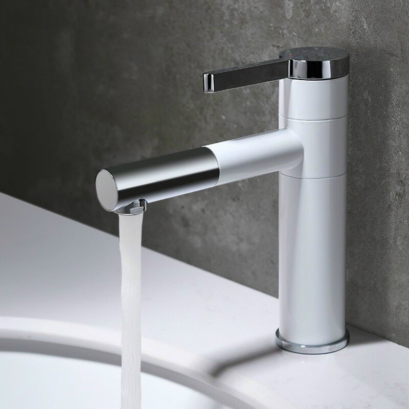 Vòi Lavabo đồng sơn tĩnh điện, xoay 360 độ cao cấp